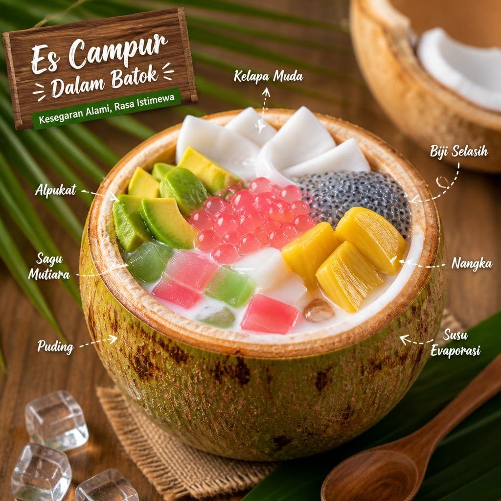 Es Campur Dalam Batok di RM Bumi Aki